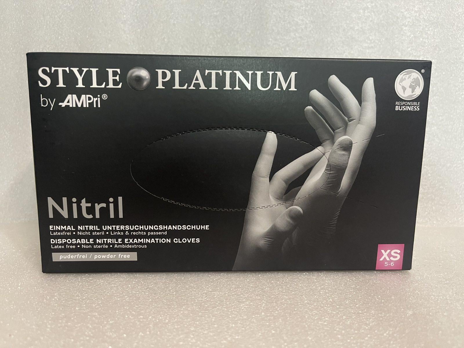 Рукавички нітрилові Style Platinum 50 пар XS без пудри 3,8 г Сірий