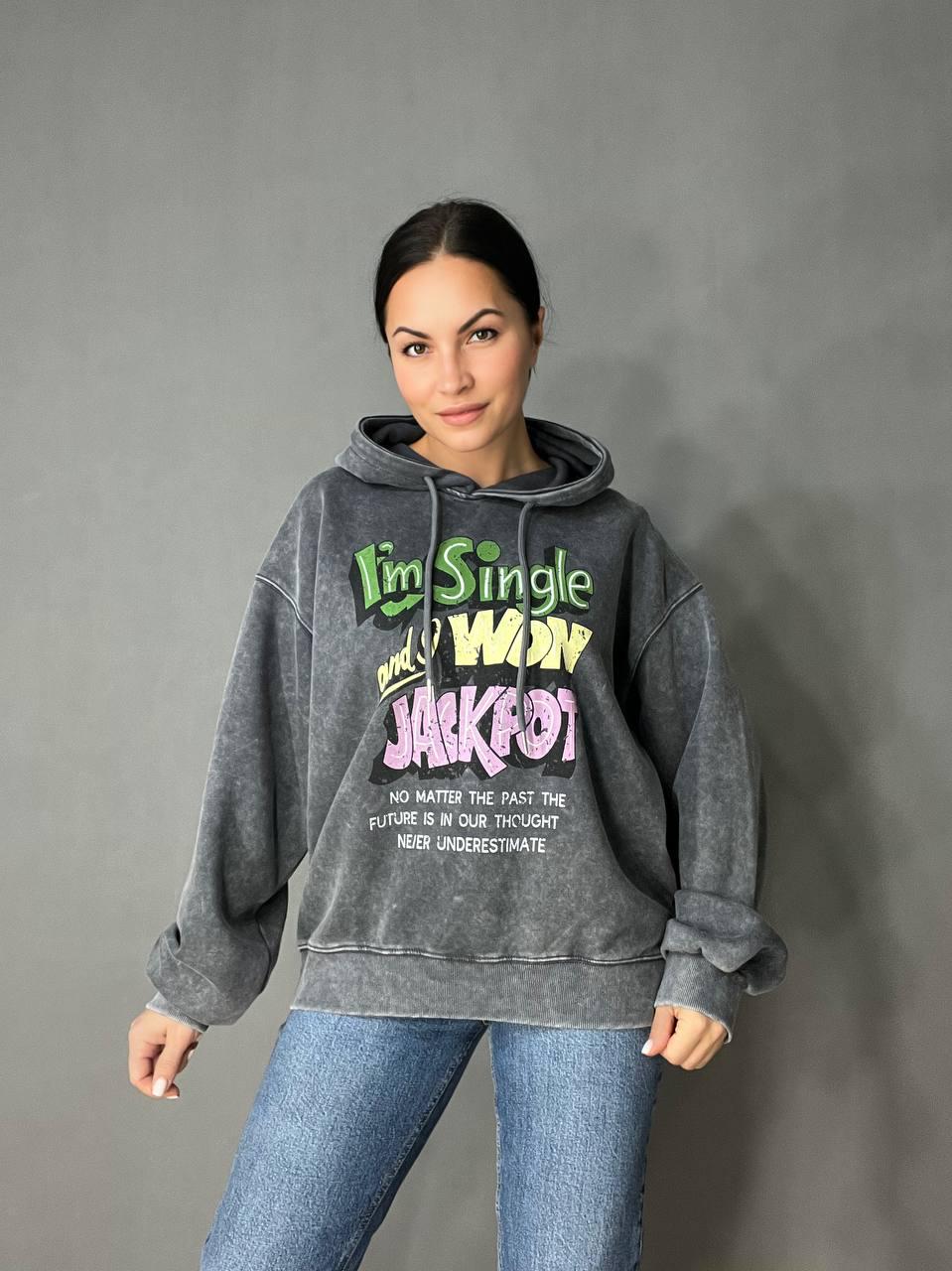 Худі жіночий A-N 25040 подовжений з капюшоном варений тай дай OS Графітовий (3434) - фото 7 Худі жіночий A-N 25040 подовжений з капюшоном варений тай дай OS Графітовий (3434) - фото 7