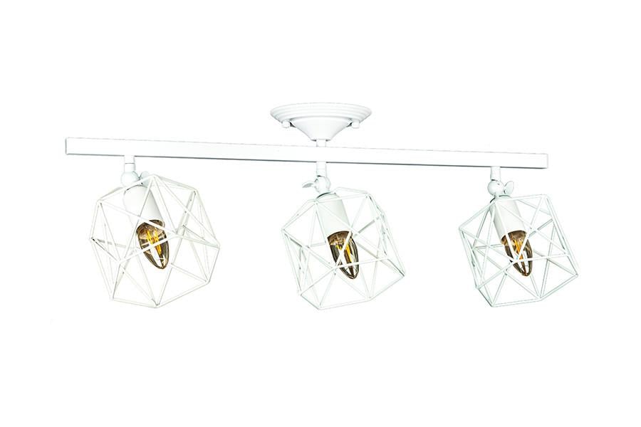 Люстра потолочная линейная Levistella 756XPR101F-3 Лофт с тремя металлическими плафонами Белый (1887931054) - фото 1