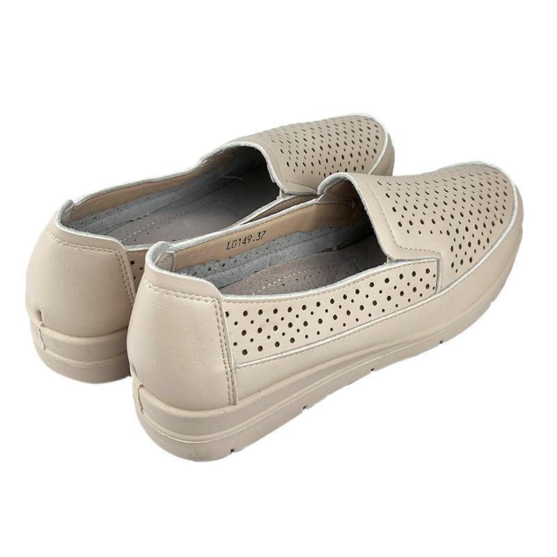 Мокасини жіночі перфорована шкіра 11049 p. 37 23,5 см Бежевий - фото 4