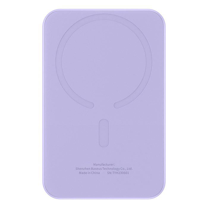 Повербанк BASEUS Magnetic Mini 5000mAh 20W с беспроводной зарядкой Qi 15W Purple (P10022107513-00) - фото 4