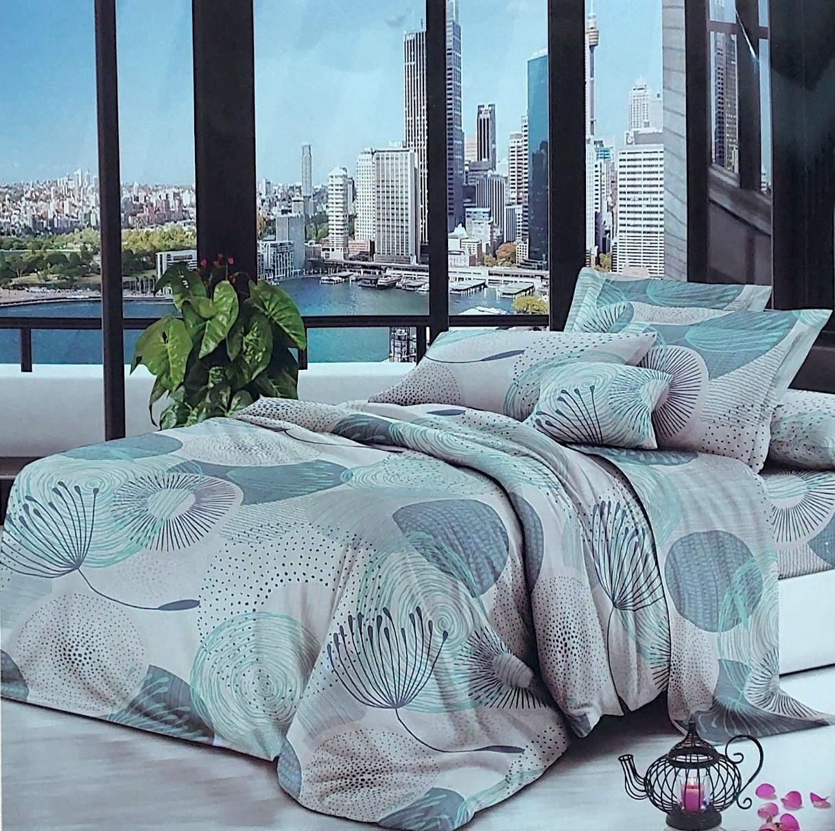 Комплект постільної білизни з бязі см-10 полуторна 145х215 см (6977)