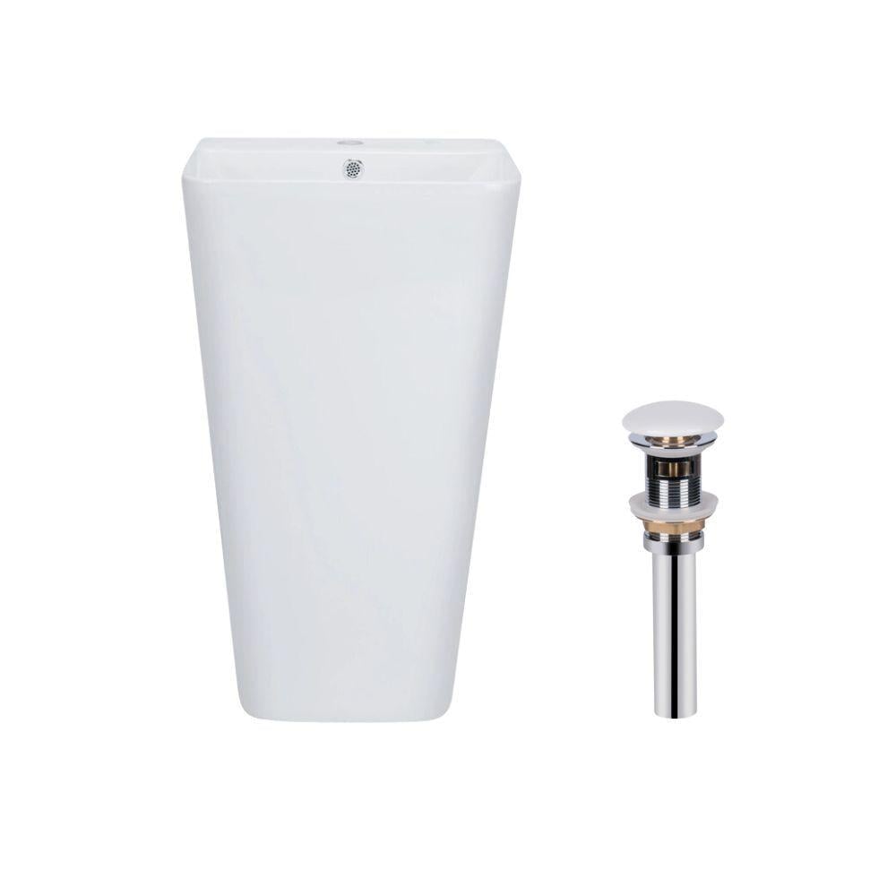 Комплект Qtap Tern раковина напольна моноблок з донним клапаном PU02O 440х380х830 мм White (SD00053444)