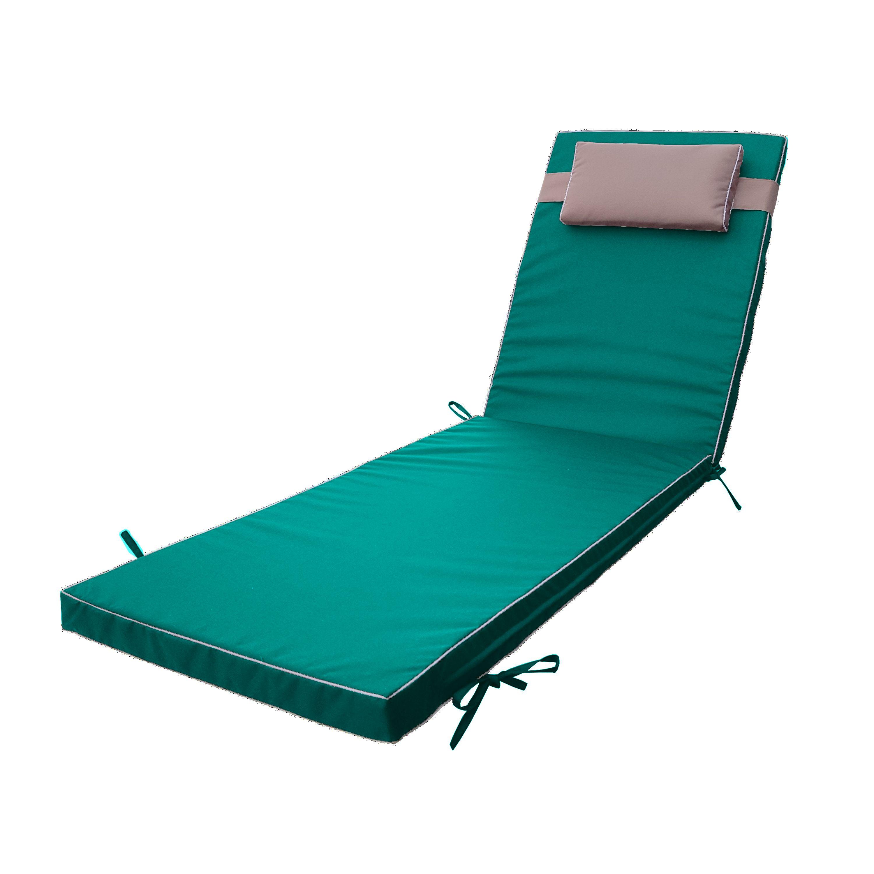 Матрас для шезлонга eGarden BAHIA оксфорд 195x58x6 см Мятный/Бежевый (5787) - фото 1