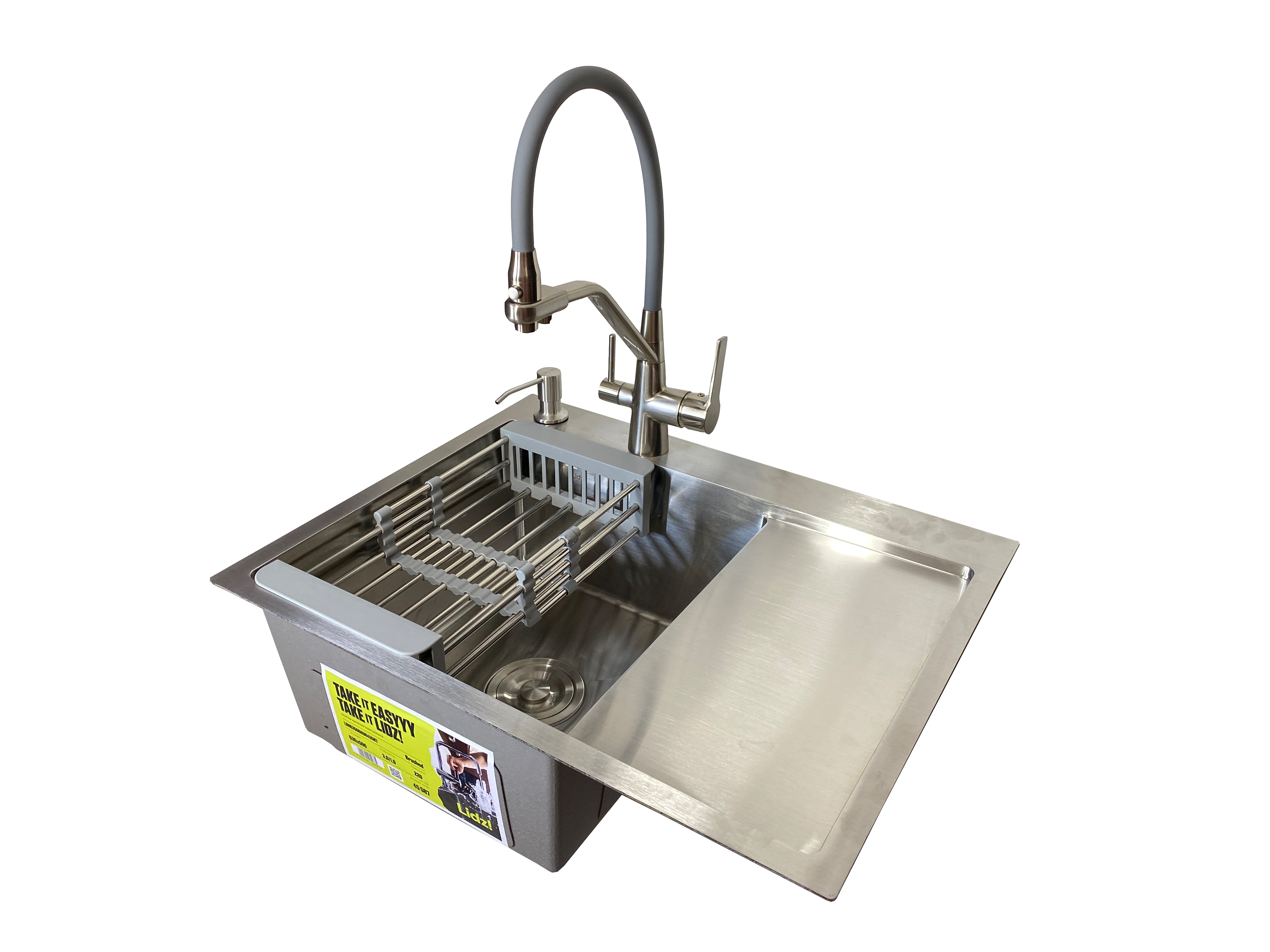 Мийка для кухні Lidz H6350R чаша зліва/вбудована/дозатор/міситель з підключенням до фільтру/кошик 3,0/1,0 мм (9271e52e)