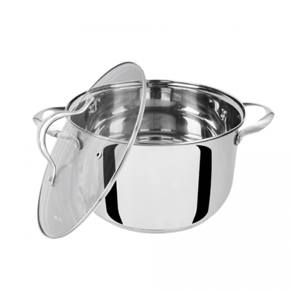 Набір посуду Maestro із нержавіючої сталі зі скляними кришками 1,8 л/2,5 л/3,4 л 6 пр. (39065e5a) - фото 4 Набір посуду Maestro із нержавіючої сталі зі скляними кришками 1,8 л/2,5 л/3,4 л 6 пр. (39065e5a) - фото 4