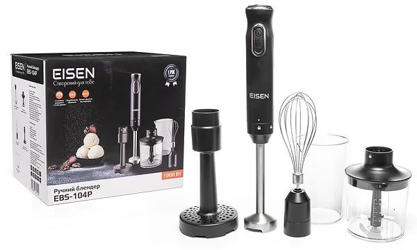 Блендер ручной Eisen EBS-104P с турборежимом емкость 0,5 л 1000 Вт Черный (624803) - фото 10 Блендер ручной Eisen EBS-104P с турборежимом емкость 0,5 л 1000 Вт Черный (624803) - фото 10