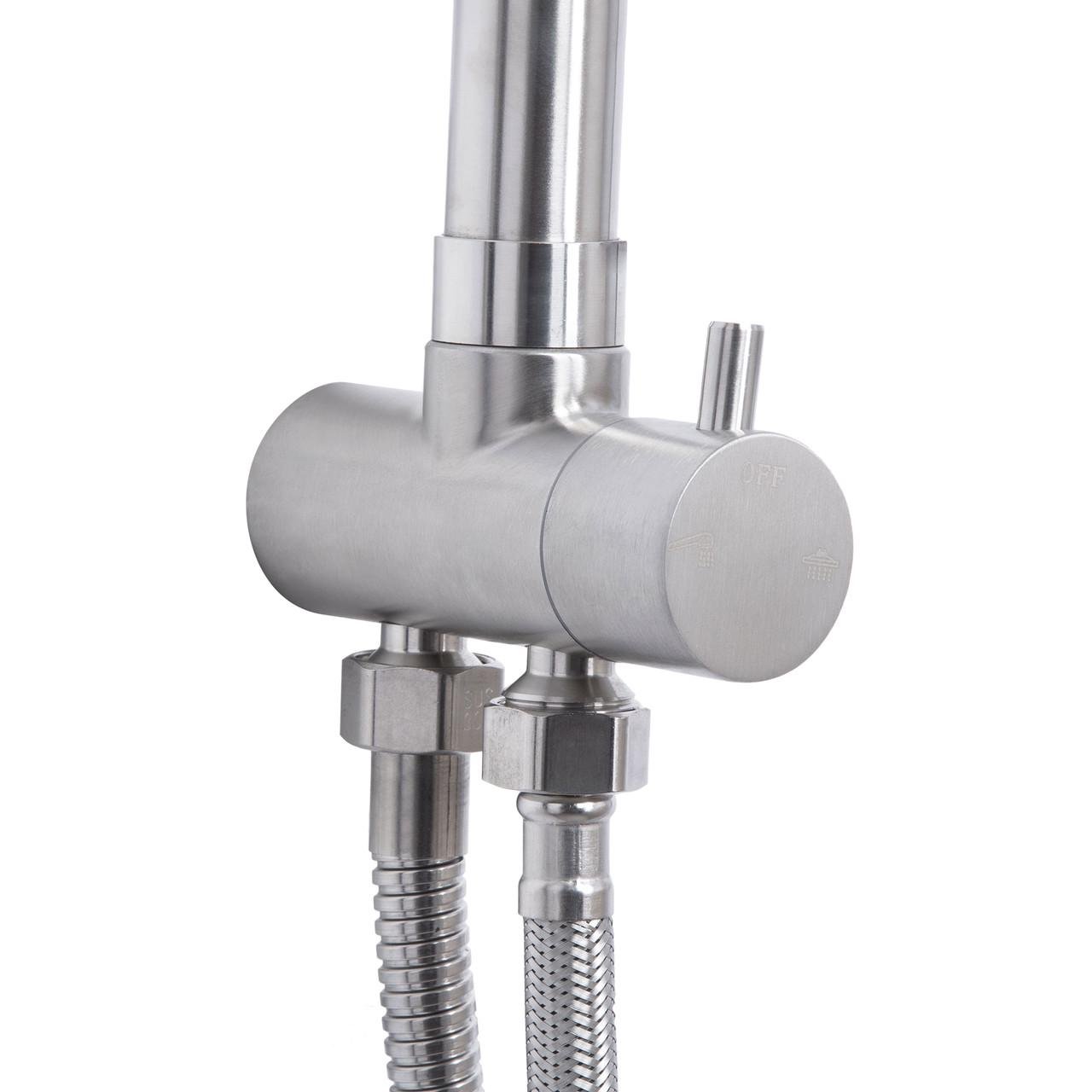 Душова стійка універсальна Lidz Aria 1120 на два споживача Nickel (LDARI1120NKS46112) - фото 3