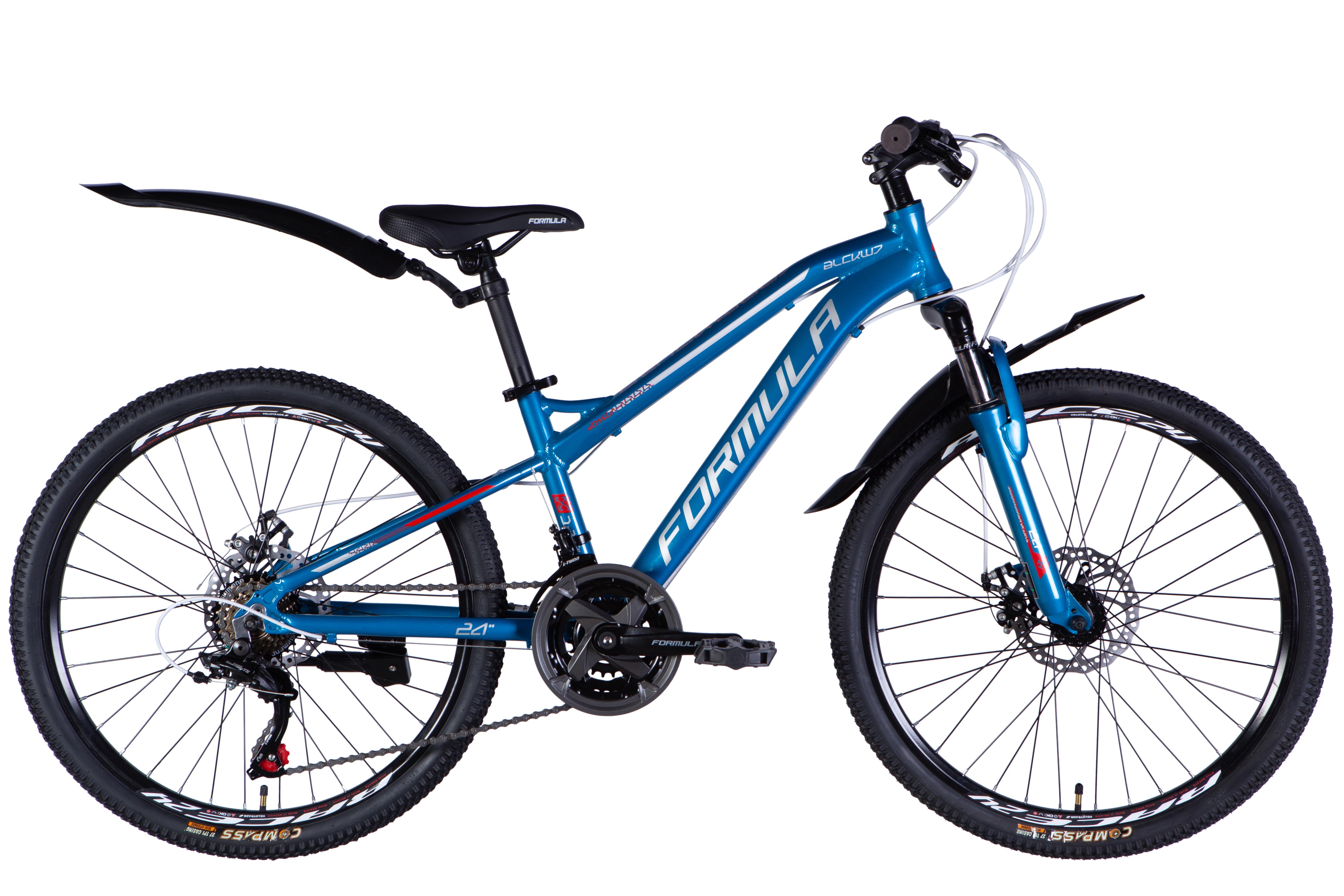 Велосипед Formula 2025 BLACKWOOD 1.0 DD FR AL 24" рама 12,5" Сине-серебристый (OPS-FR-24-423)