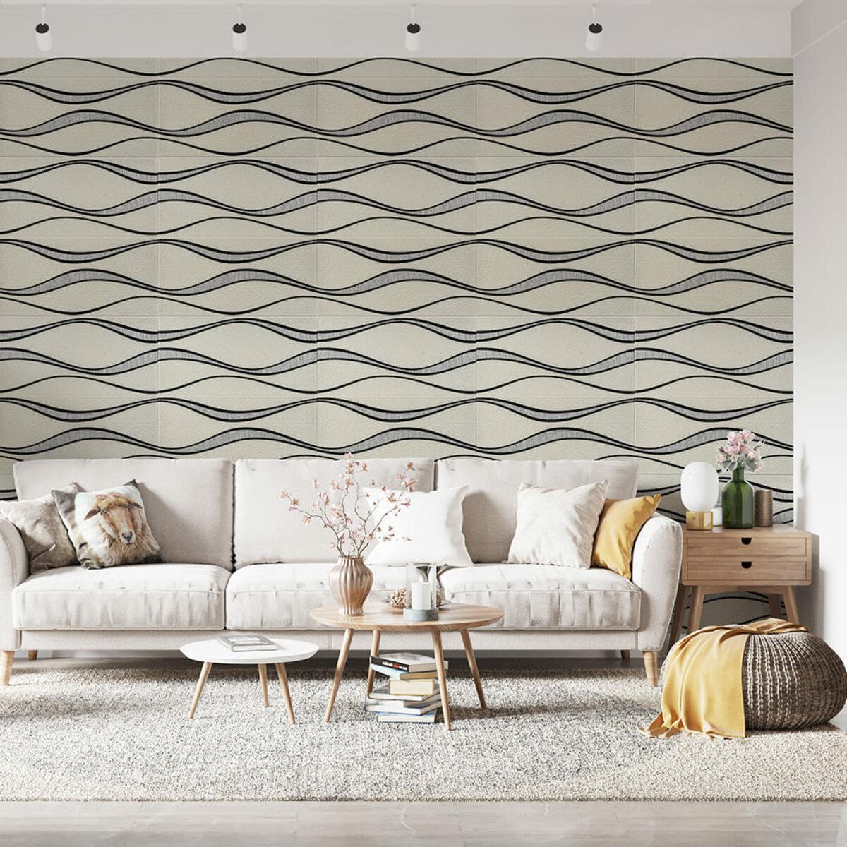 3D-панель самоклеящаяся Серые волны 700x700x5 мм (0767)