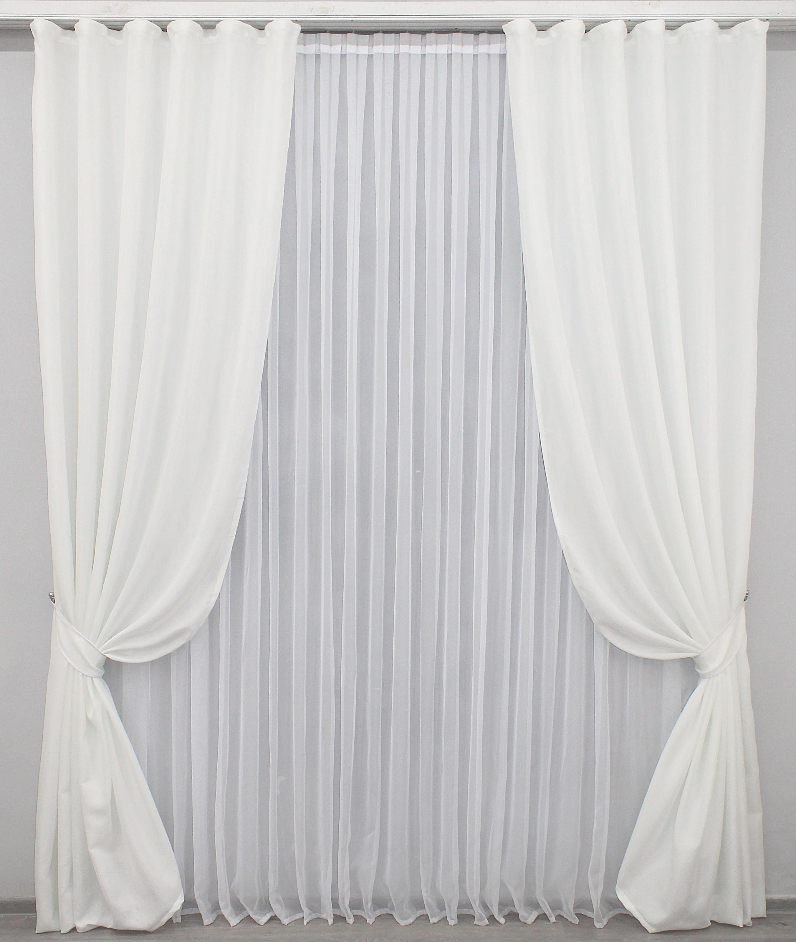 Комплект штор VR-Textil Мішковина № 1237ш льон 150х280 см 2 шт. Білий (33-0055) Комплект штор VR-Textil Мішковина № 1237ш льон 150х280 см 2 шт. Білий (33-0055)