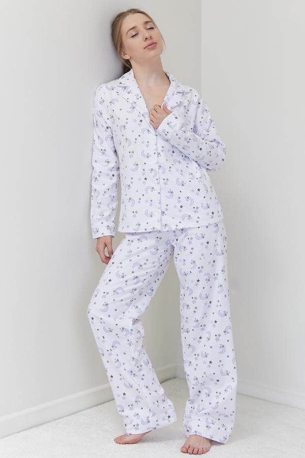 Піжама фланелева Forli Moon FL0057-24-69 з брюками L (18164116) - фото 3 Піжама фланелева Forli Moon FL0057-24-69 з брюками L (18164116) - фото 3