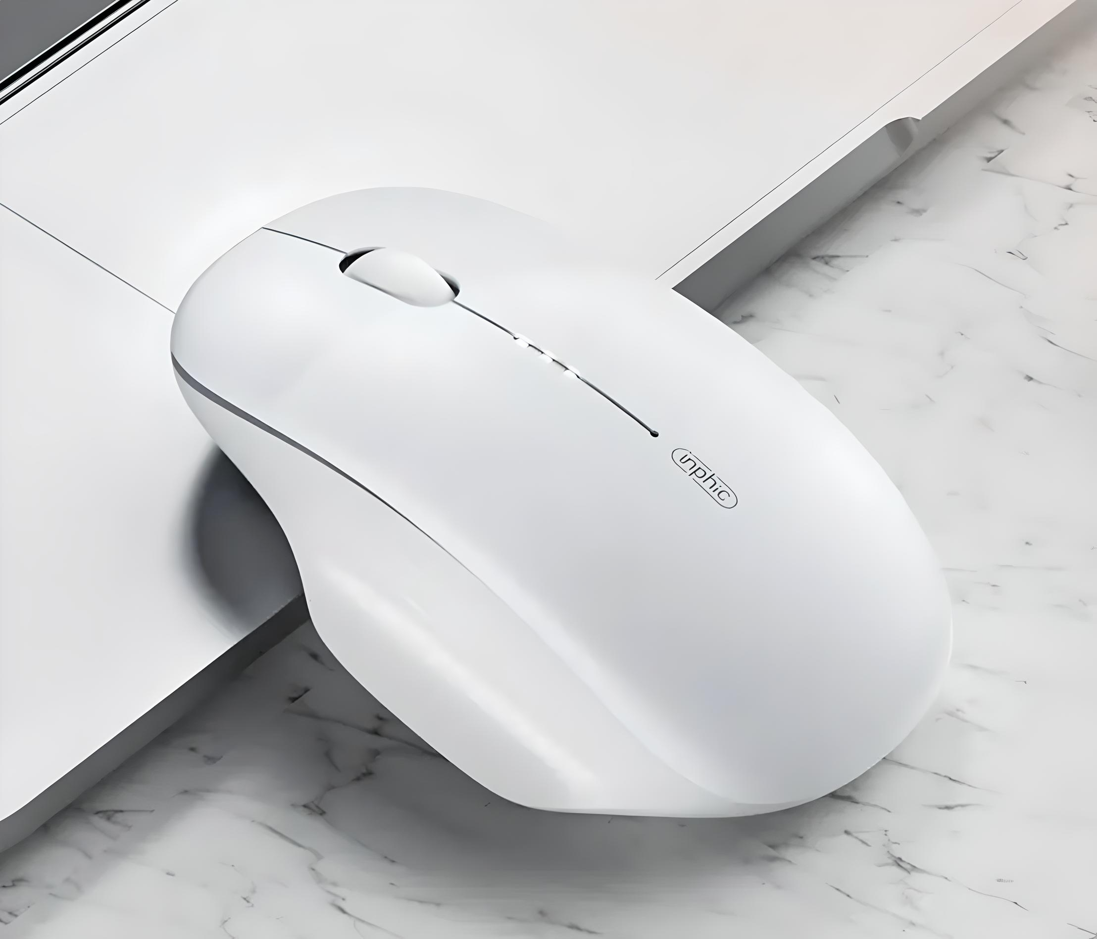 Мышка беспроводная INPHIC M1 USB 2,4 ГГц с аккумулятором 2400 DPI Белый