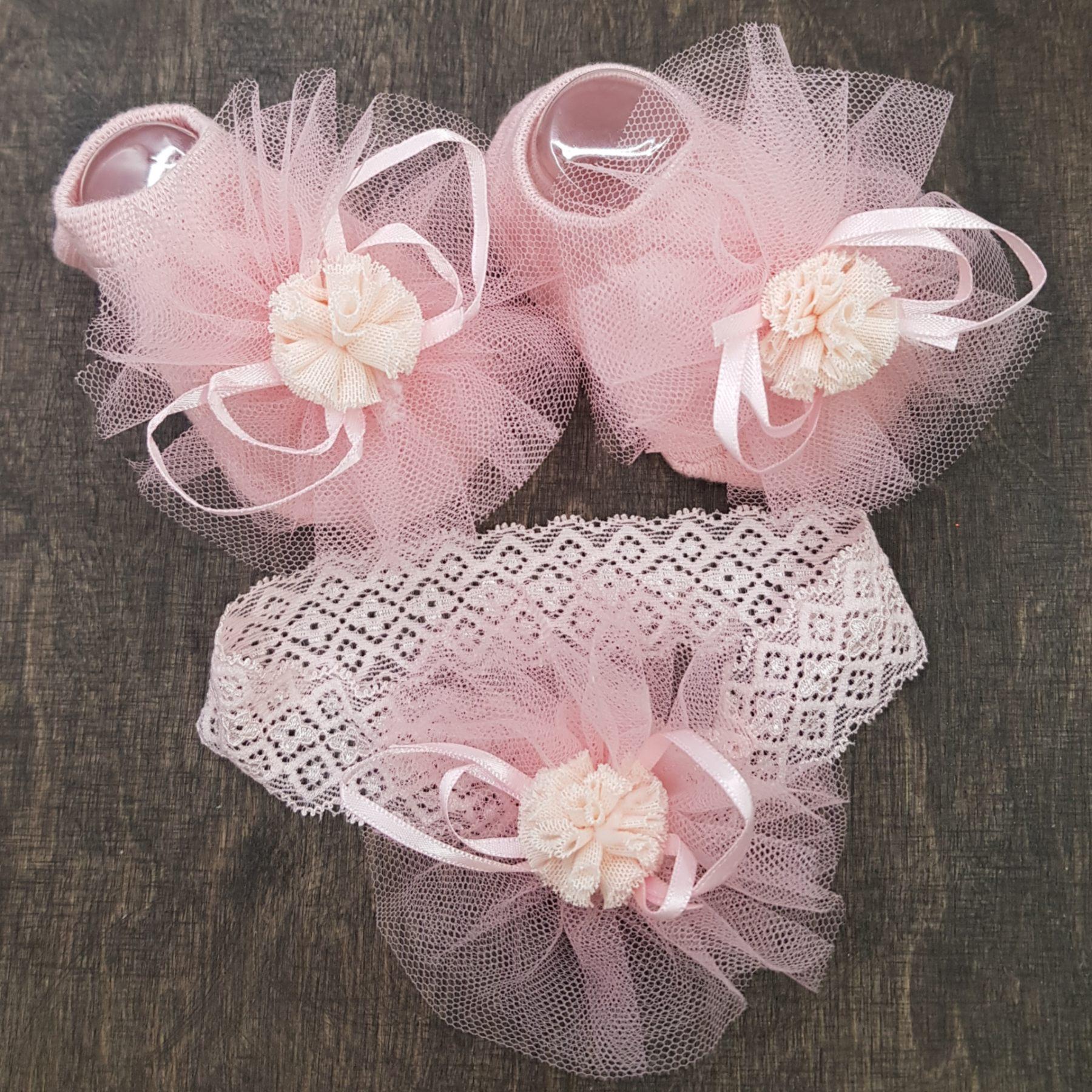 Комплект для немовлят Шкарпетки та пов'язка на голову Рожевий/Золотий (2470607897) Комплект для немовлят Шкарпетки та пов'язка на голову Рожевий/Золотий (2470607897)