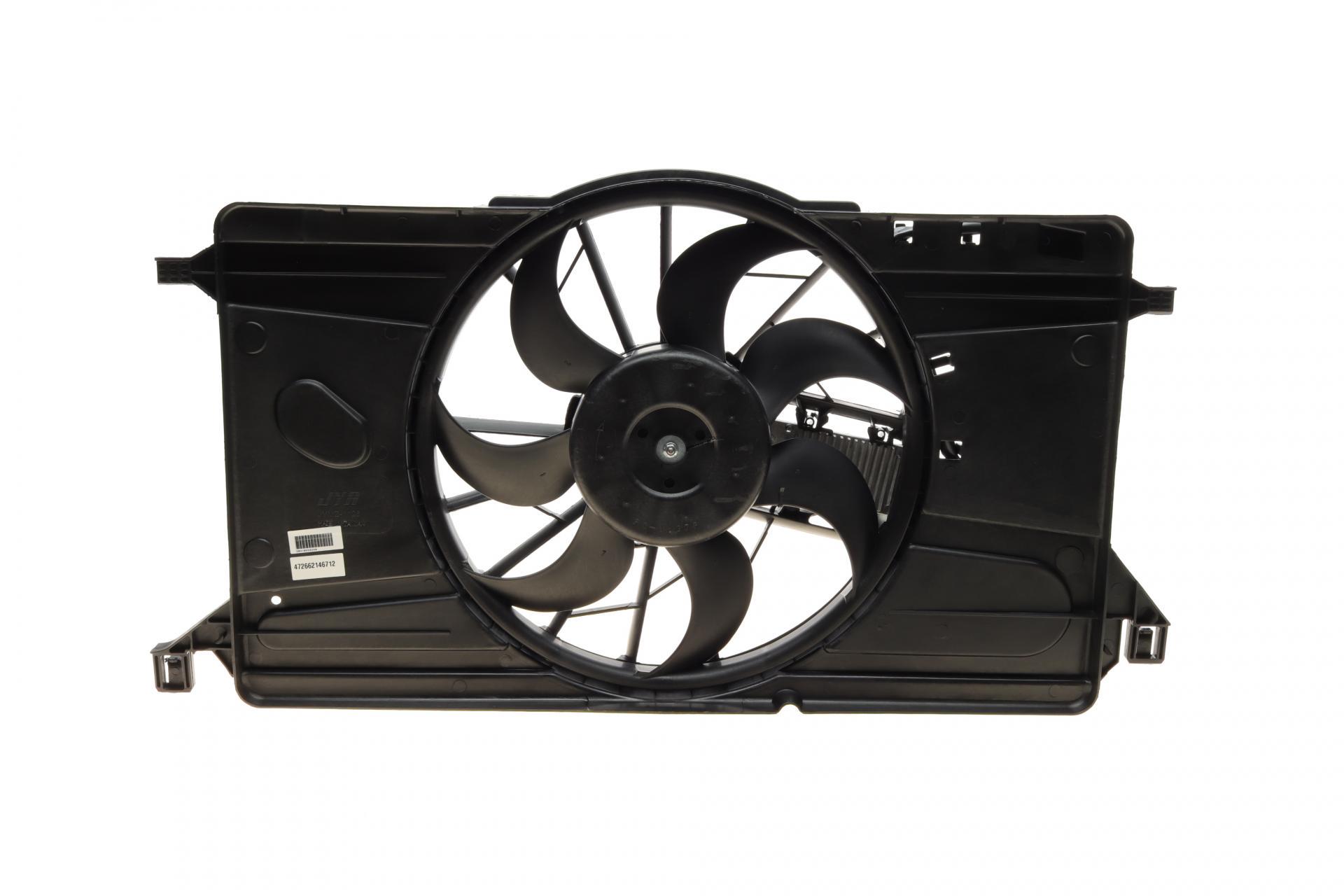 Вентилятор радиатора Ford Focus 1,4/1,6 04-12/Mazda 1,3/1,6 03-09 с диффузором (47266)