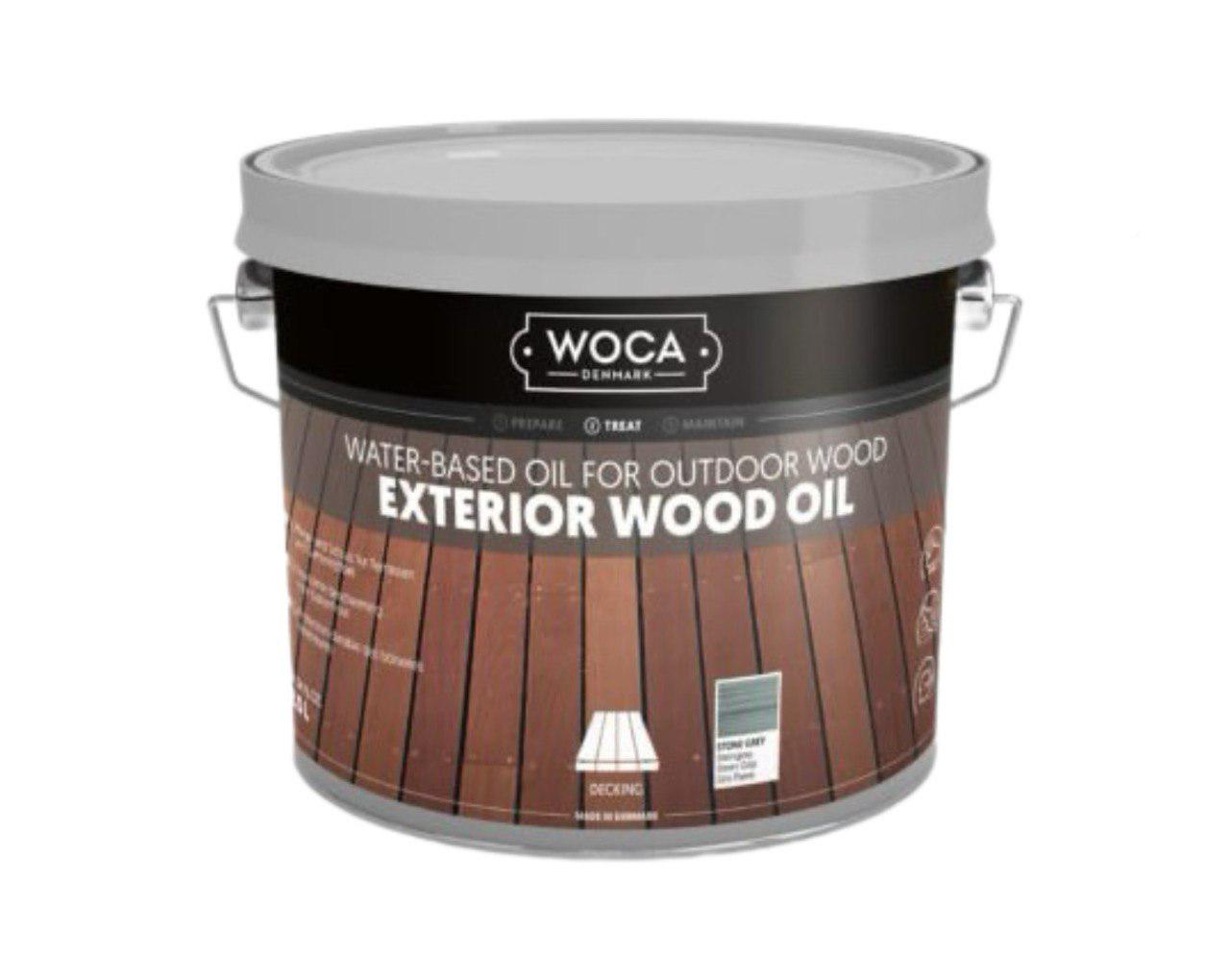 Масло для деревянных террас WOCA Exterior wood Oil Stone Gray 2,5 л Светло-серый (17536453) - фото 4