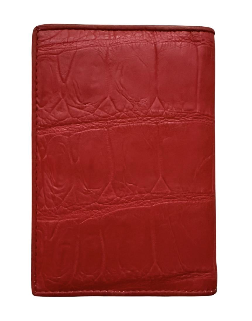 Обкладинка на паспорт із натуральної шкіри крокодила Ekzotic Leather Червоний (cp04)