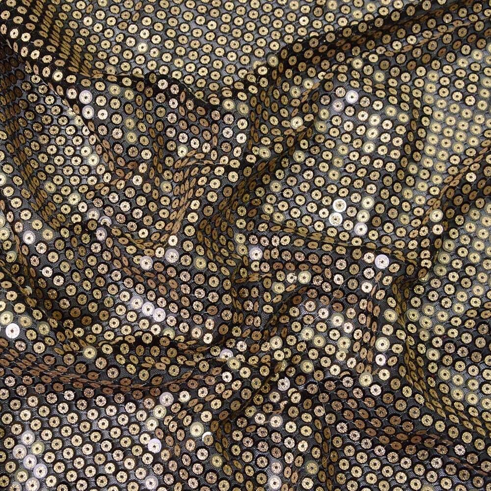 Ткань пайетка Ариадная Черно-золотой (16507)