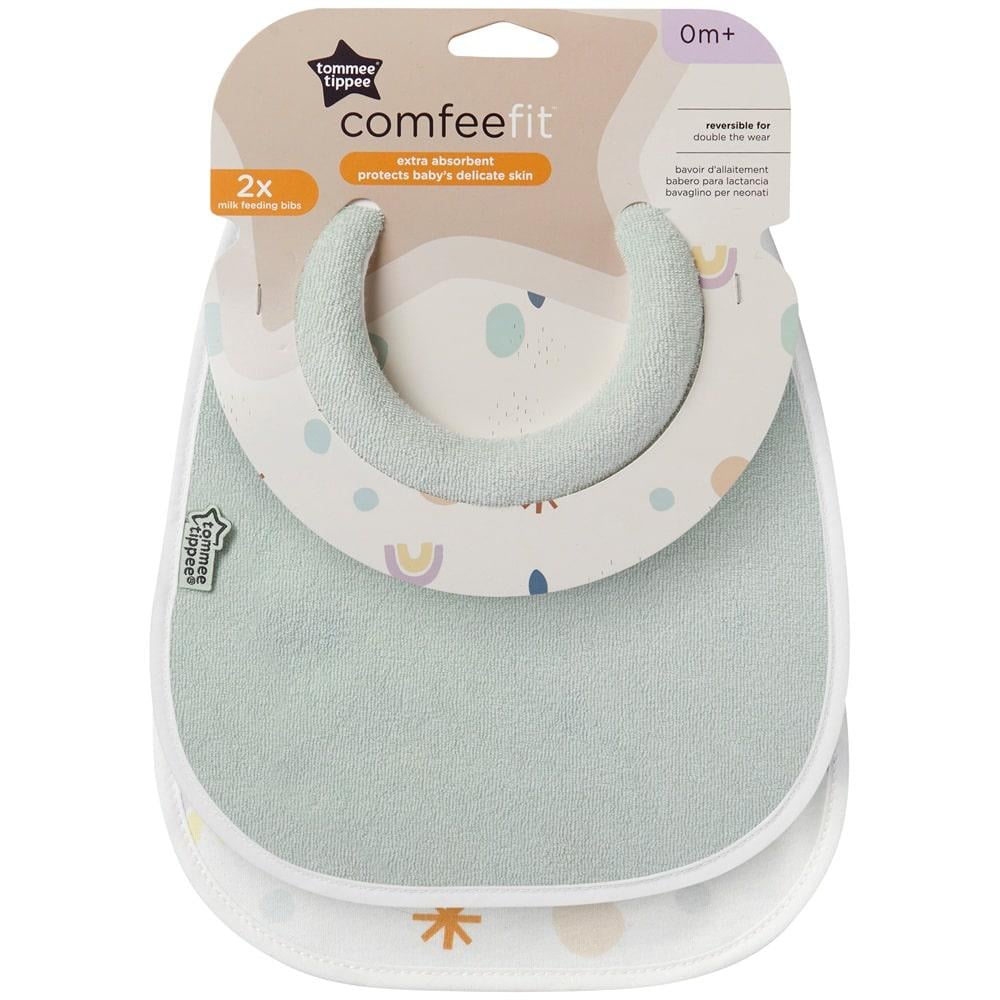 Слюнявчик Tommee Tippee Comfee Fit хлопковый 0 мес 2 шт. (TT0425-ALB/VERDE) - фото 2