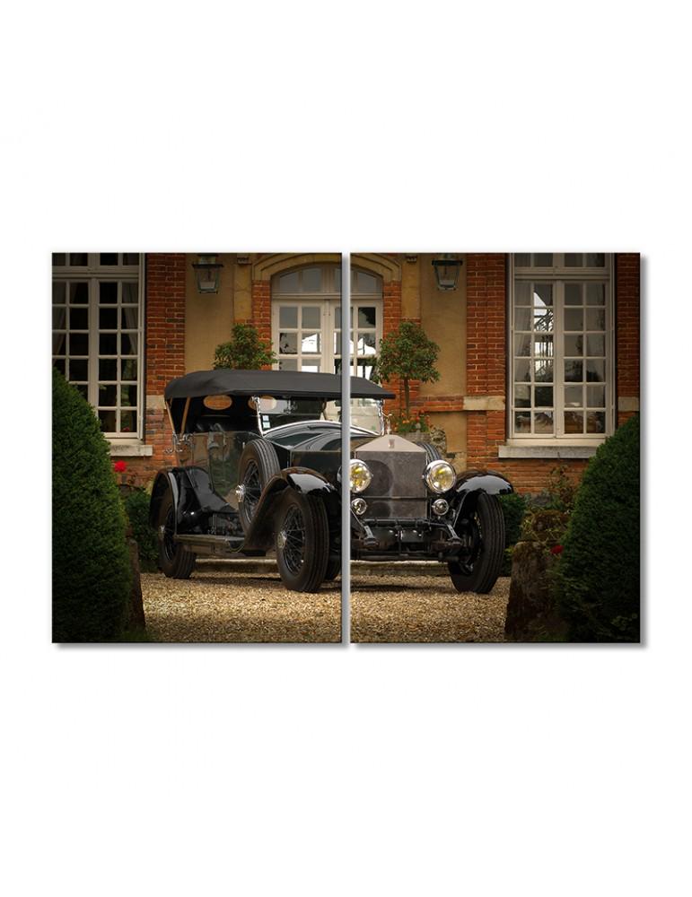 Картина модульная Роллс Ройс Серебро Призрачная торпедо 1924 2 модуля 80x120 см