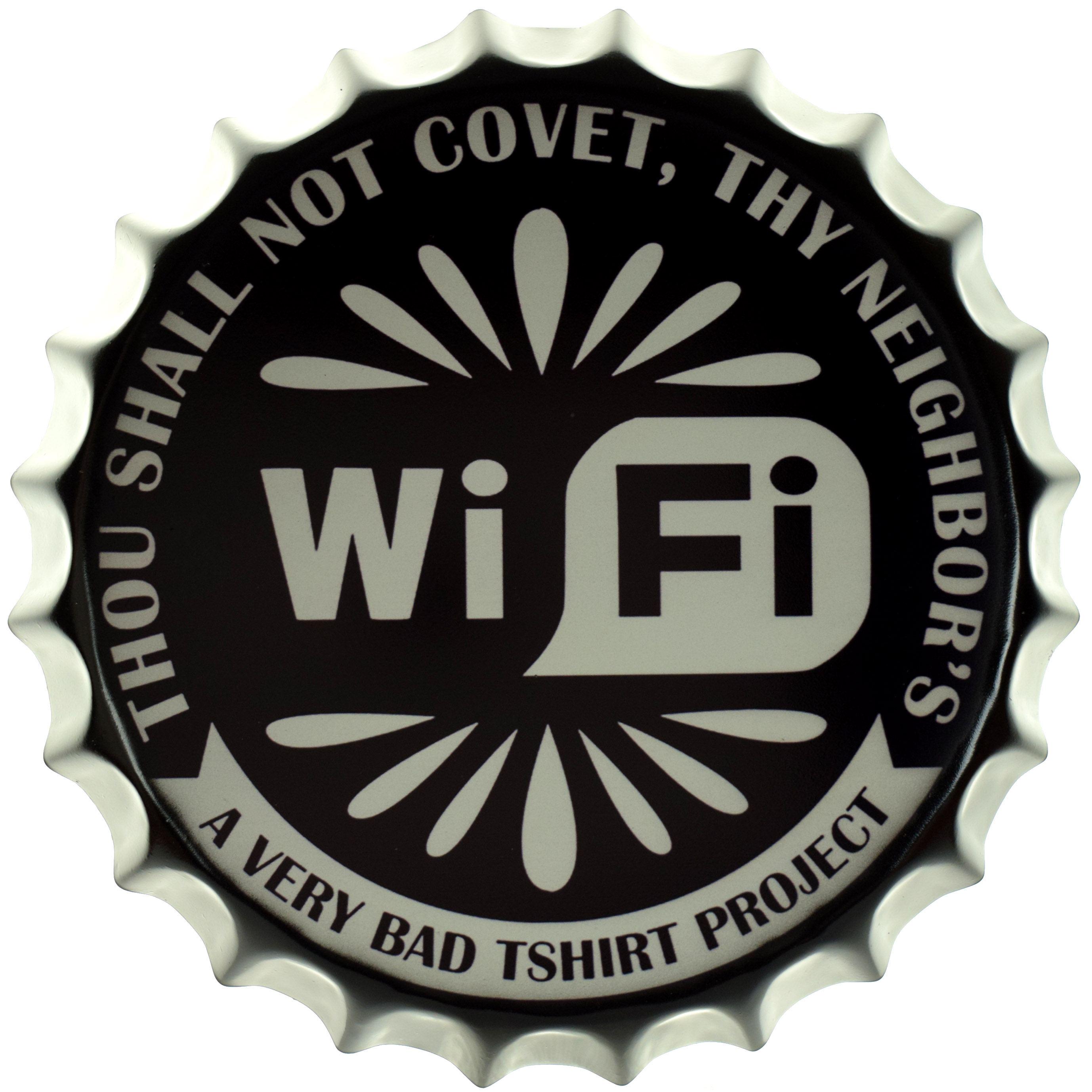 Табличка металлическая Логотип Wi-Fi крышка 35 см