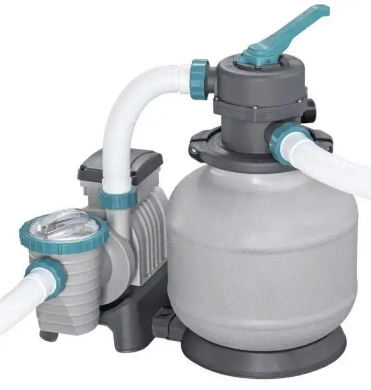 Бассейн каркасный Bestway круглый с фильтр-насосом/лестницей/тентом 549х132 см 26 000 л (561KC) Серый - фото 2