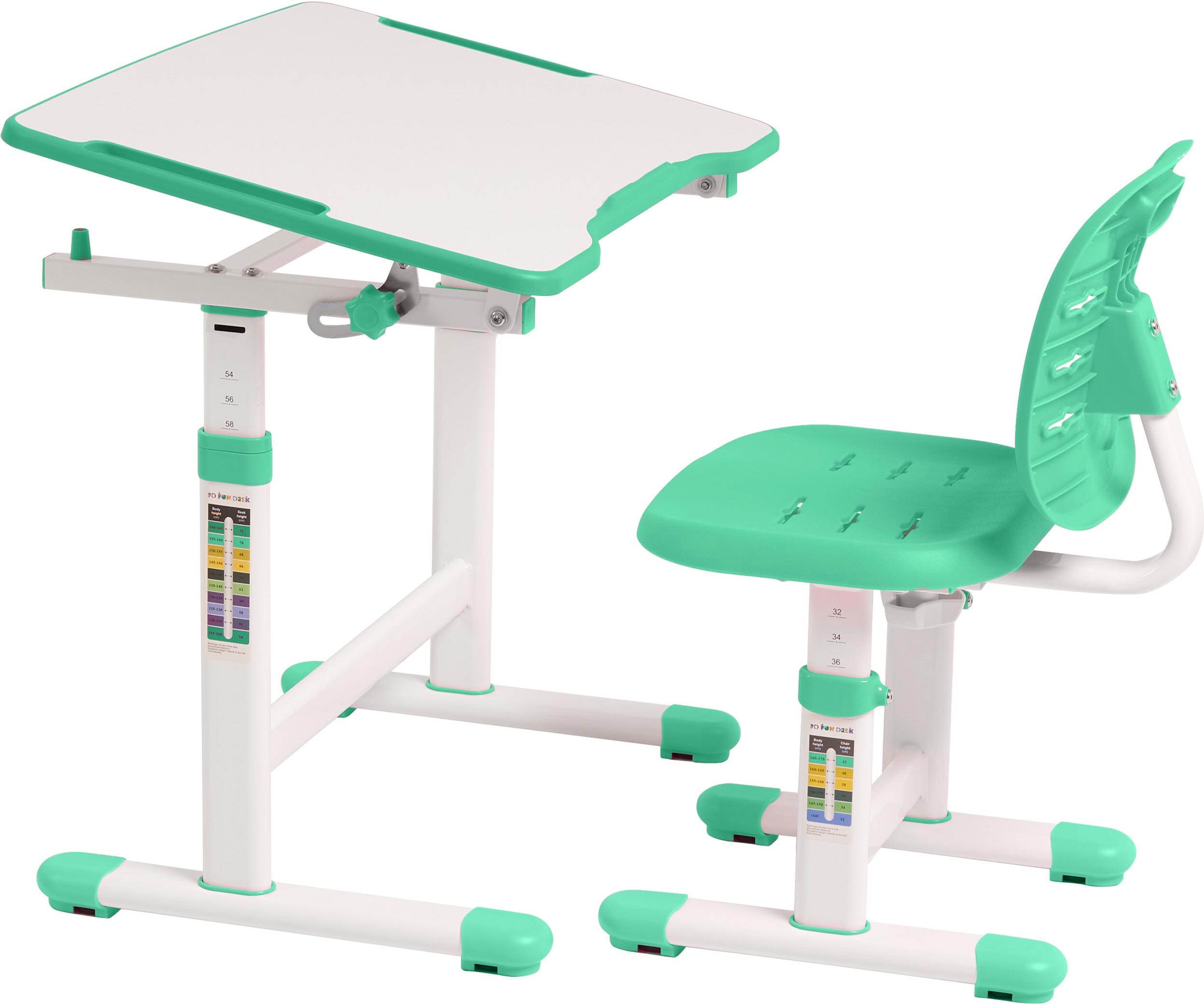 Комплект FunDesk Omino школьная парта/стул с настольной лампой Green (3866333) - фото 11 Комплект FunDesk Omino школьная парта/стул с настольной лампой Green (3866333) - фото 11