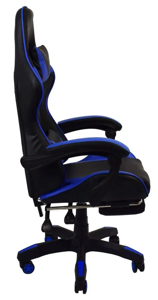 Крісло геймерське Bonro B-810 з підставкою для ніг та двома подушками до 120 кг Синій (132-76-42300047) - фото 2