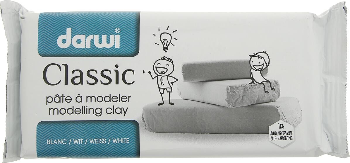 Полимерная глина самозастывающая Darwi Classic, 1 кг., Белая, (DR-DA0801000000)