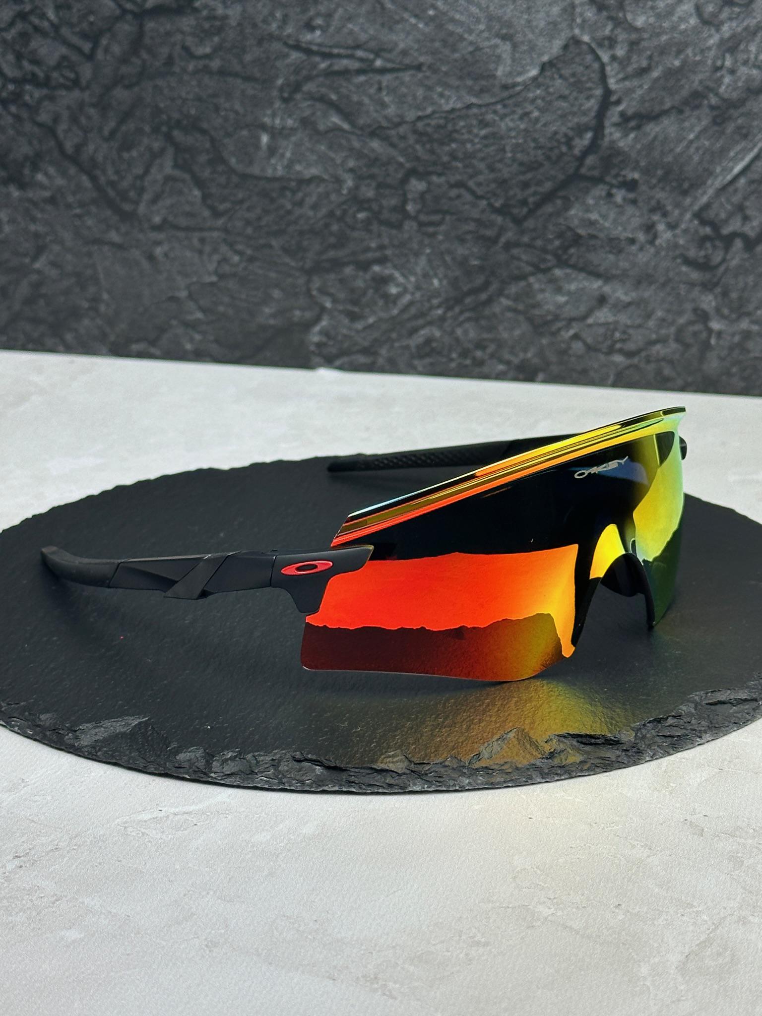 Солнцезащитные очки Oakley Encoder спортивные с зеркальной линзой Prizm Ruby мужские Черный