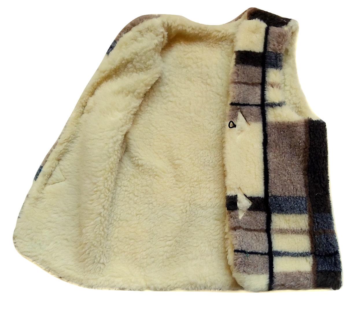 Жилетка из овчины эко-шерсть теплая Клетка р. 54 (358) - фото 5 Жилетка из овчины эко-шерсть теплая Клетка р. 54 (358) - фото 5