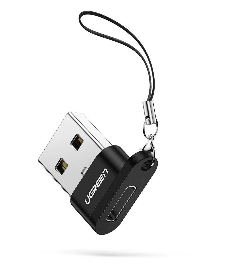 Адаптер Ugreen USB 2,0 to Type-C с карабином Black (US280)