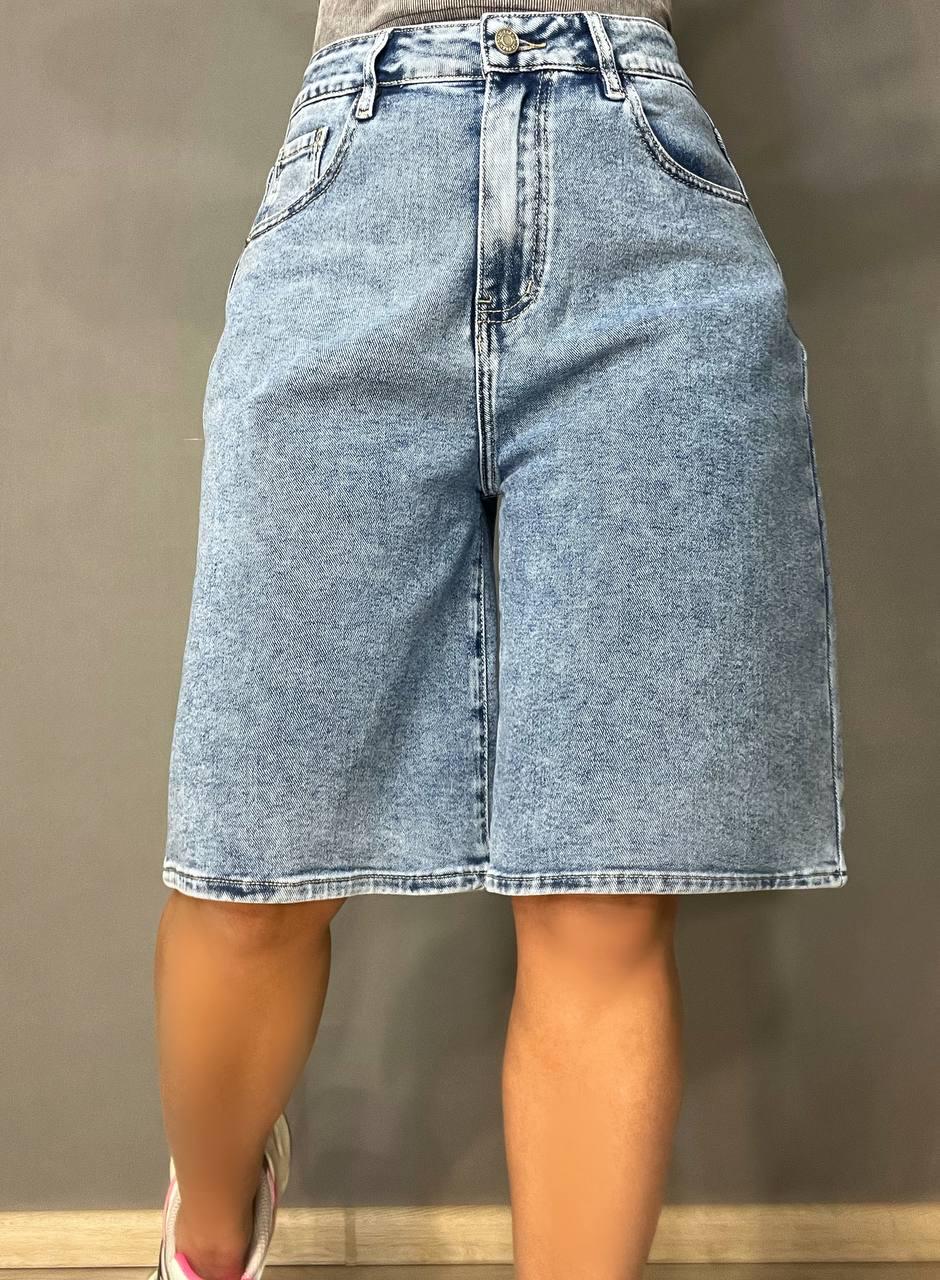 Шорти жіночі джинсові Liana 4-002 бермуди класичні середня довжина до колін стрейчеві р. 30 Блакитний (3949) - фото 7 Шорти жіночі джинсові Liana 4-002 бермуди класичні середня довжина до колін стрейчеві р. 30 Блакитний (3949) - фото 7