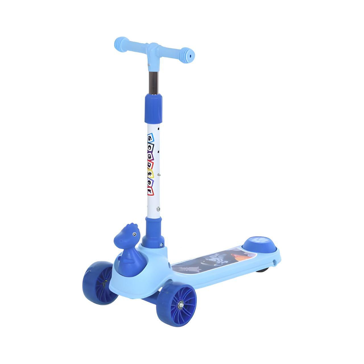 Самокат JR 3-099 полиуретановые колеса складной с подсветкой Синий (25198619)