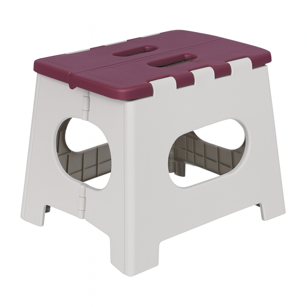 Табурет раскладной с ручкой R35100-S 33х31 см Серый с бордовым