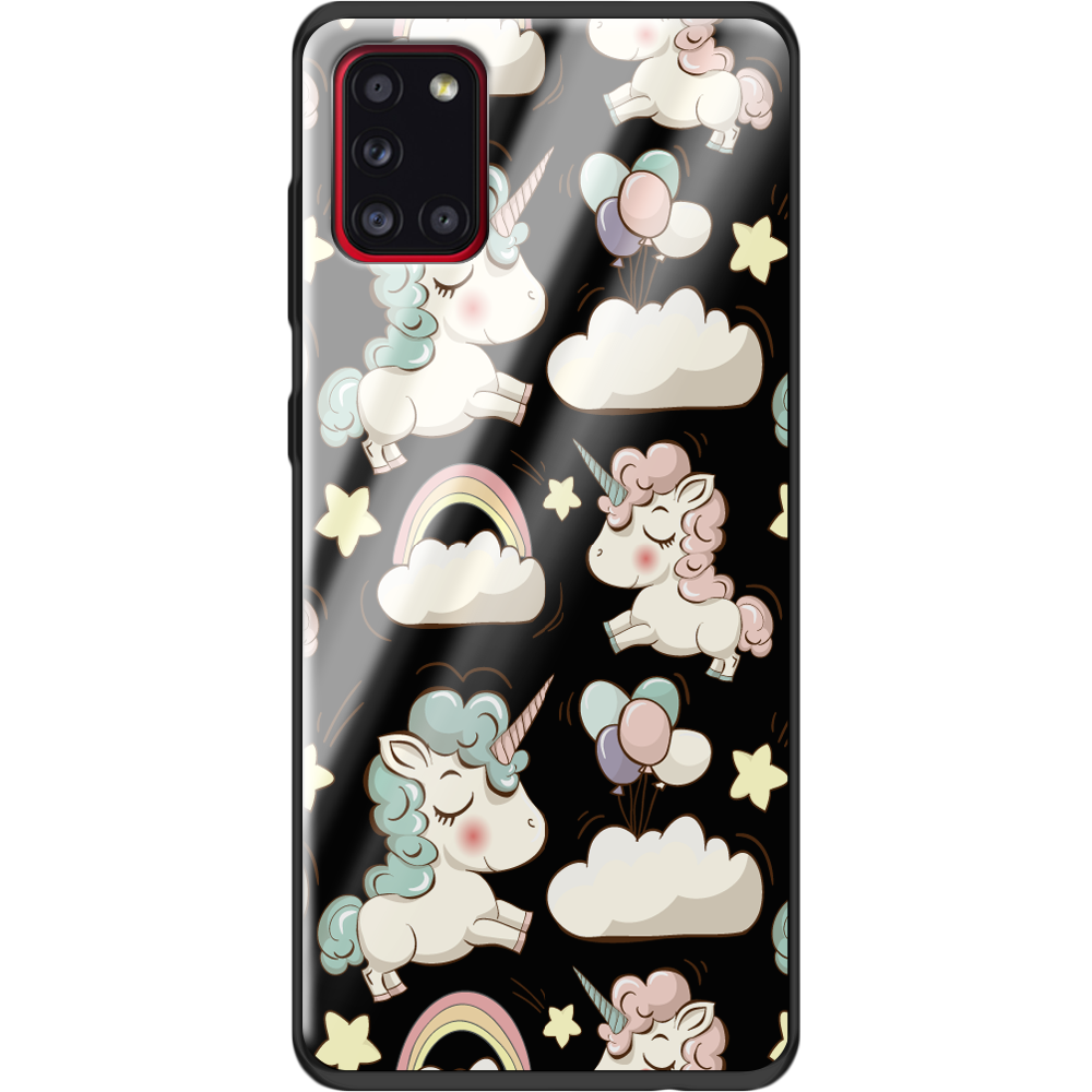 Чехол Boxface Samsung A315 Galaxy A31 Unicorns Черный силикон со стеклом (39470-cc2-40094)