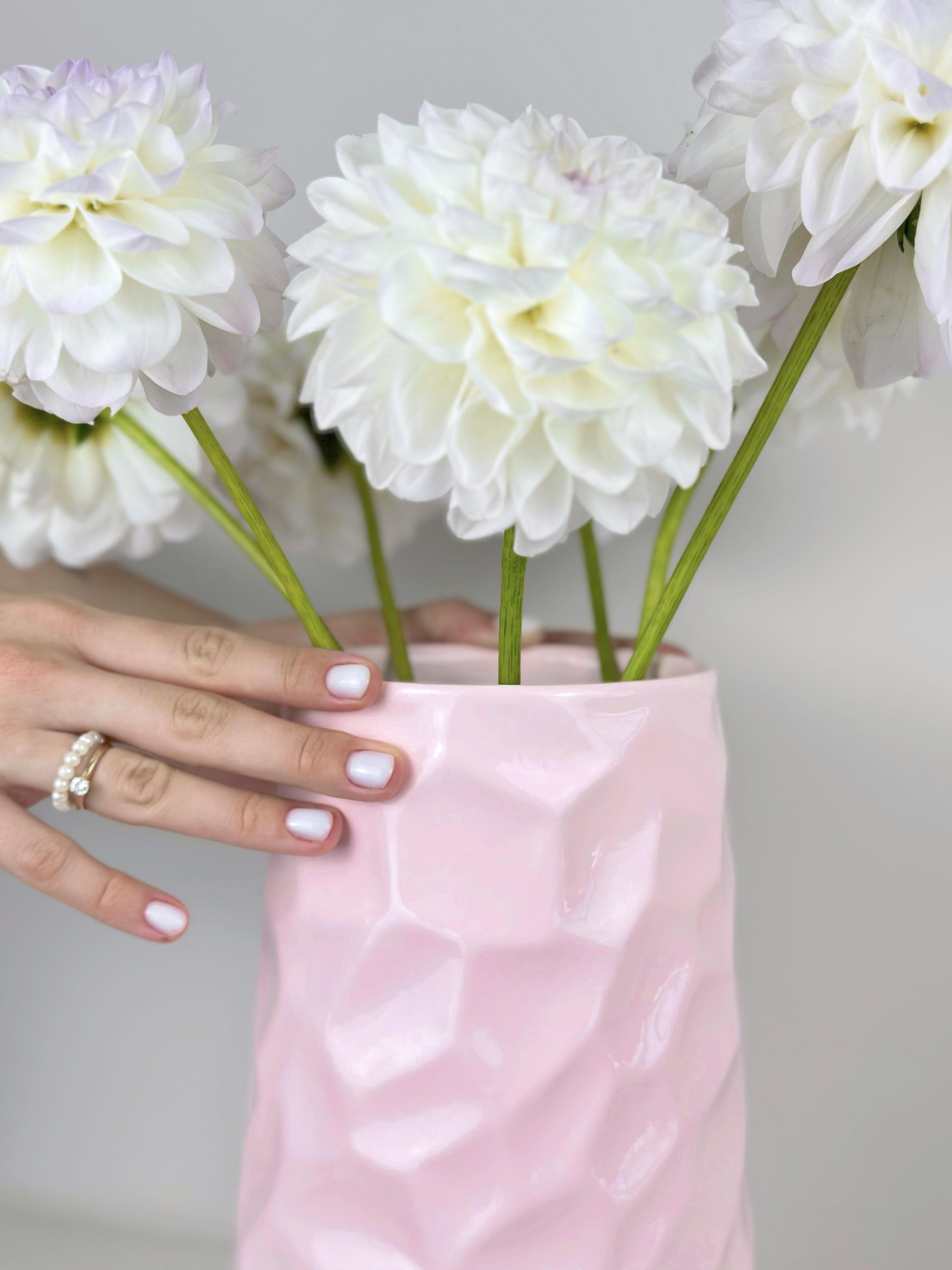 Ваза для цветов и декора глиняная керамическая Бриллиант 29 см Розовый (4001-19) - фото 4