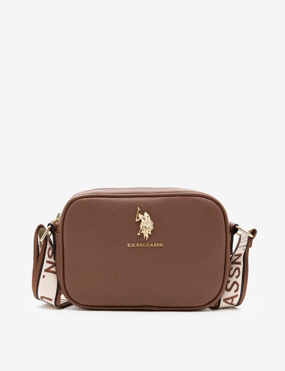 Женская сумка кросс-боди U.S. Polo ASSN Brown через плечо Коричневый (38427294)