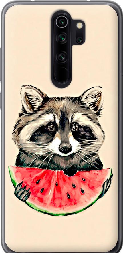 Чехол на Xiaomi Redmi Note 8 Pro Енотик с арбузом (4605u-1783-42517)