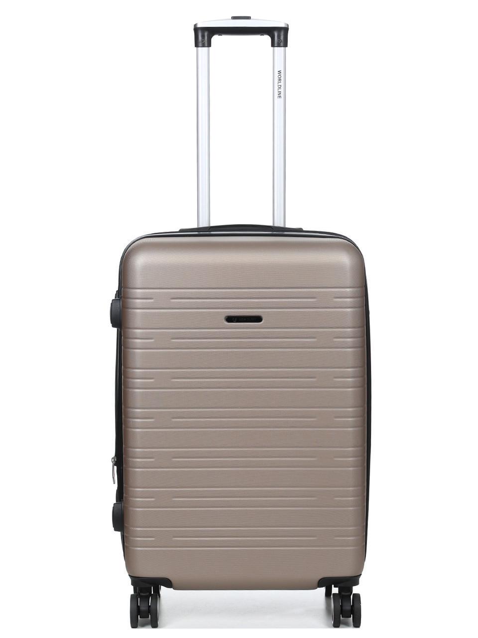Чемодан Франция средняя Worldline M 66х44х28+3 см 74 л 3,5 кг Шампань (627)
