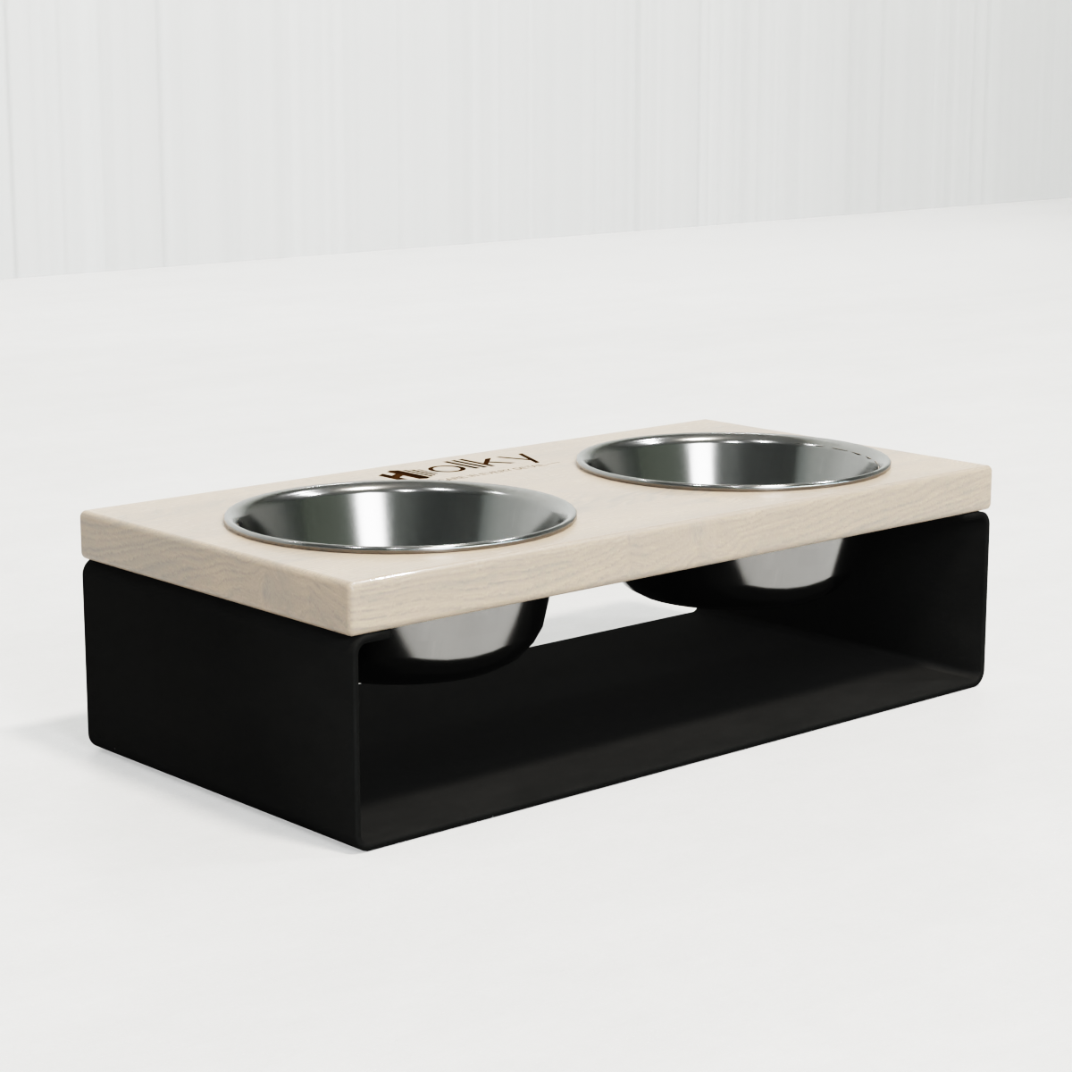 Миски на подставке из цельного металлического листа для собак и котов Hollky SteelWood S 2х0,45 л (SWS-36188-BLWH) - фото 8 Миски на подставке из цельного металлического листа для собак и котов Hollky SteelWood S 2х0,45 л (SWS-36188-BLWH) - фото 8