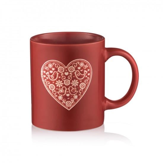 Чашка Ardesto Heart кераміка 320 мл Червоний (AR3074R)