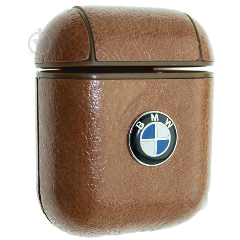 Кожаный чехол Aare BMW для наушников AirPods/AirPods 2 Светло-Коричневый (00007695)