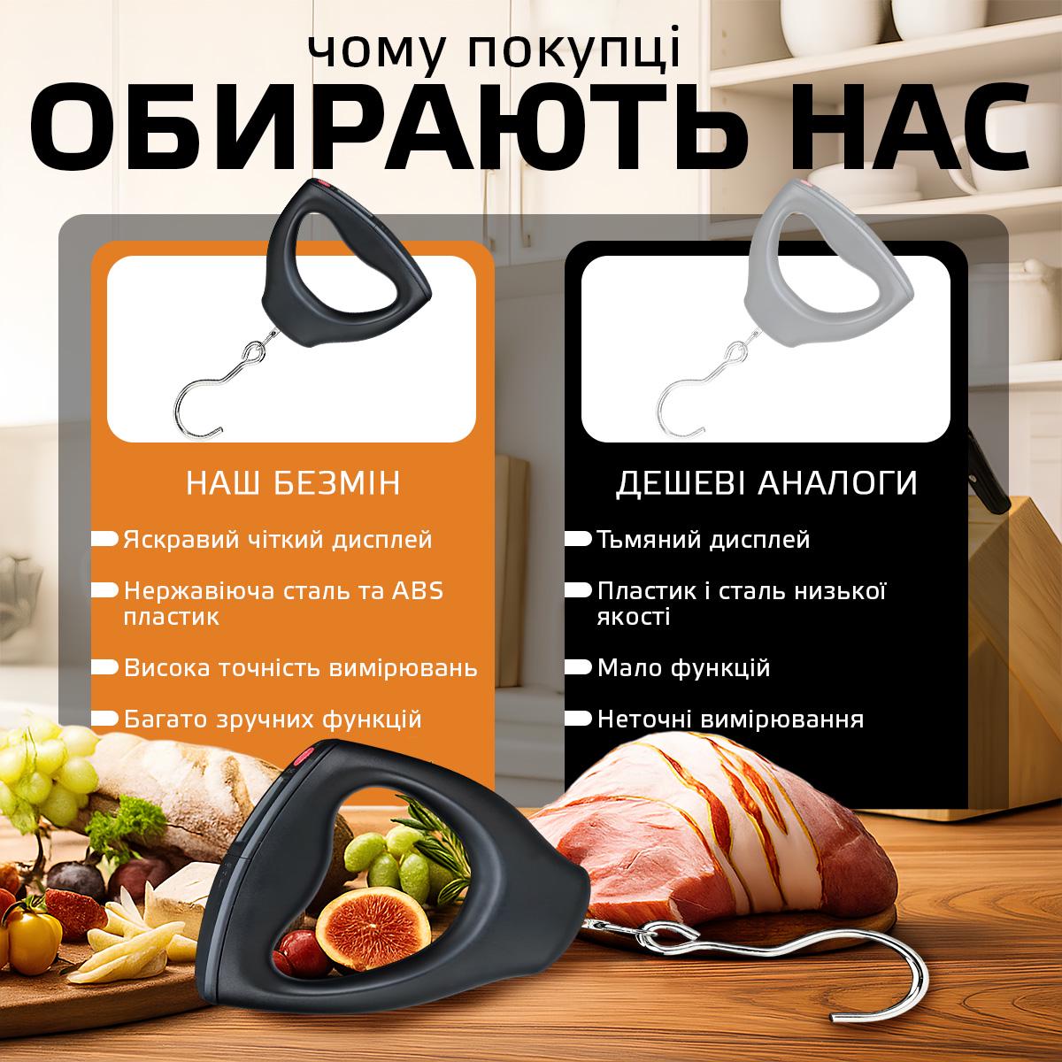 Ваги кантерні для багажу Kayfovo WH-A24 ручні з обв'язувальним ременем до 50 кг Black (29131) - фото 5