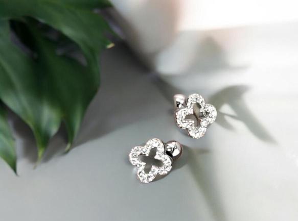 Серьги Mirshine Klover Small Silver/White (22924)