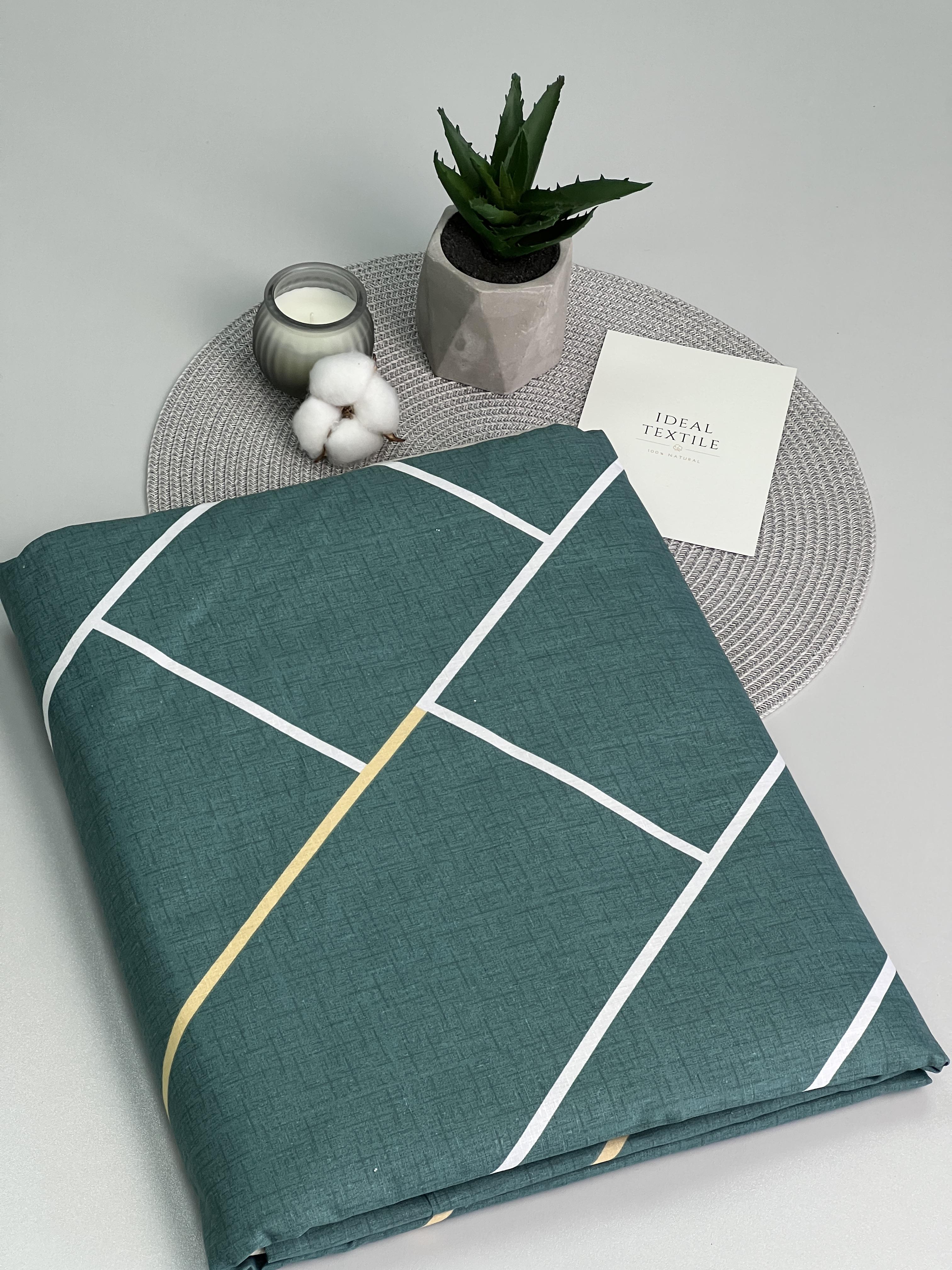 Комплект постельного белья Ideal Textile двуспальный евро бязь с геометрическим принтом Изумрудно-бирюзовый - фото 8 Комплект постельного белья Ideal Textile двуспальный евро бязь с геометрическим принтом Изумрудно-бирюзовый - фото 8