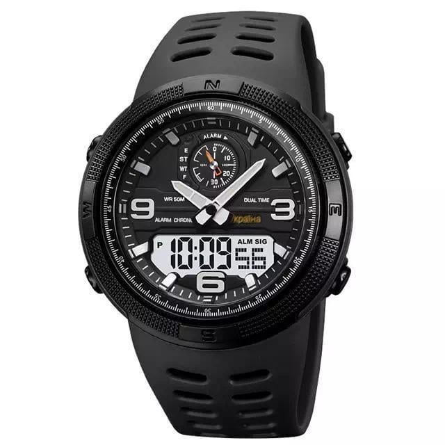 Часы наручные SKMEI 1655BKWT кварцевые с аналогово-цифровым дисплеем Black