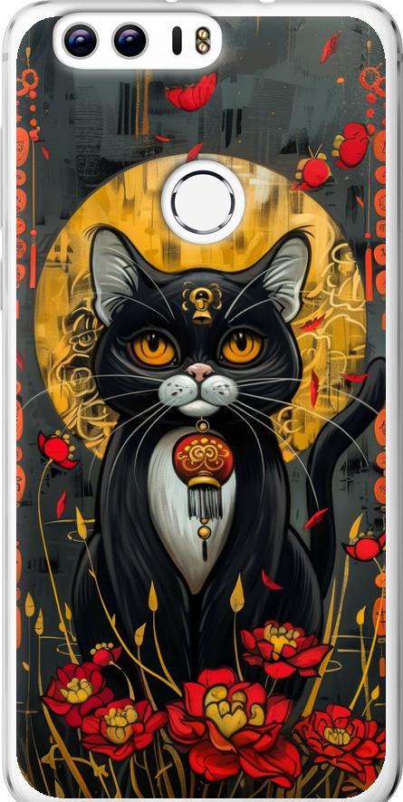 Чехол на Huawei Honor 8 China Cat (6134u-351-42517) Чехол на Huawei Honor 8 China Cat (6134u-351-42517)