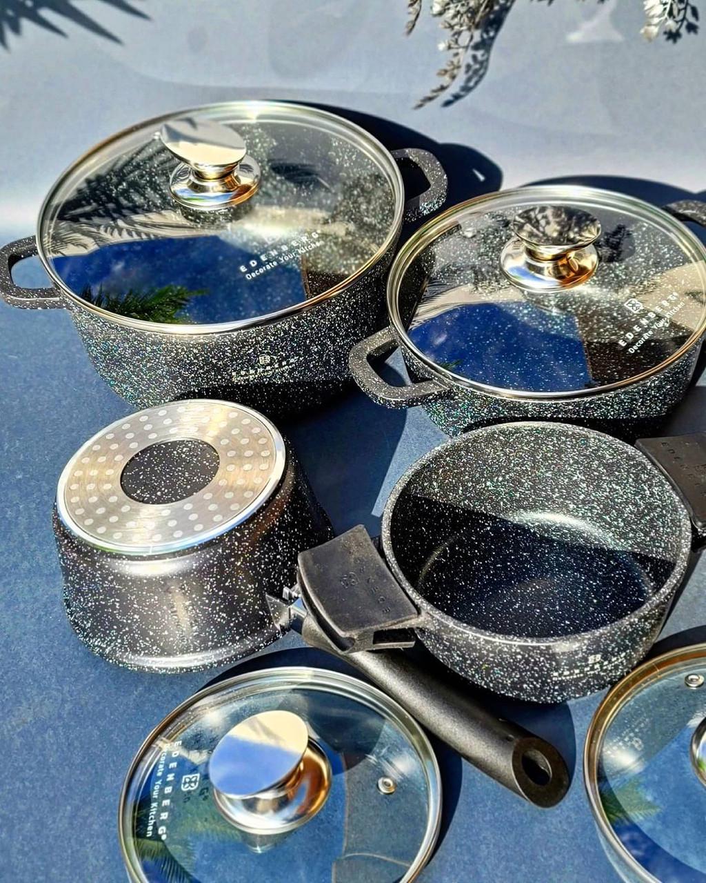 Набір каструль Edenberg із гранітним антипригарним покриттям 8 пр. (EB-8143) - фото 2