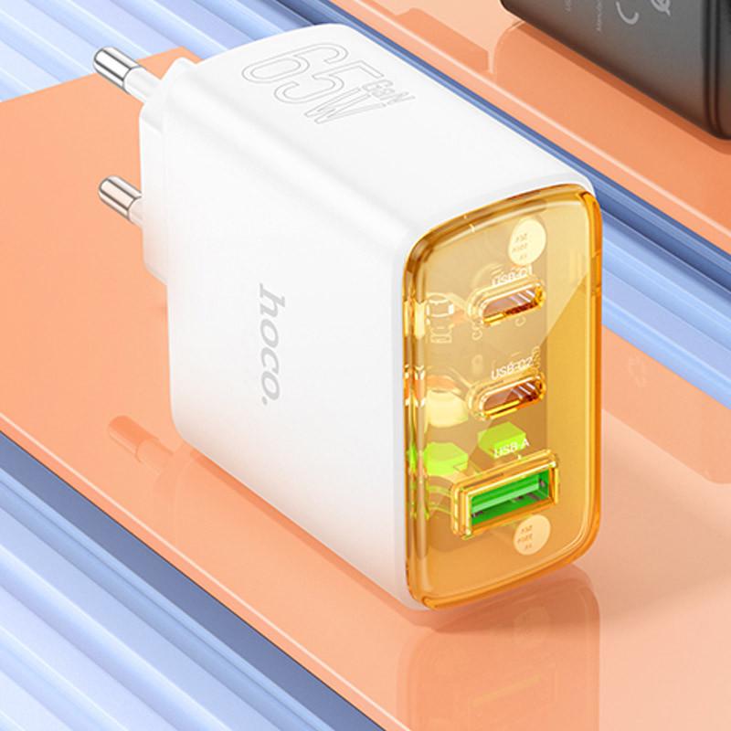 Зарядное устройство сетевое Hoco CS44A Smart PD65W 2C1A White (00000071094_1) - фото 4